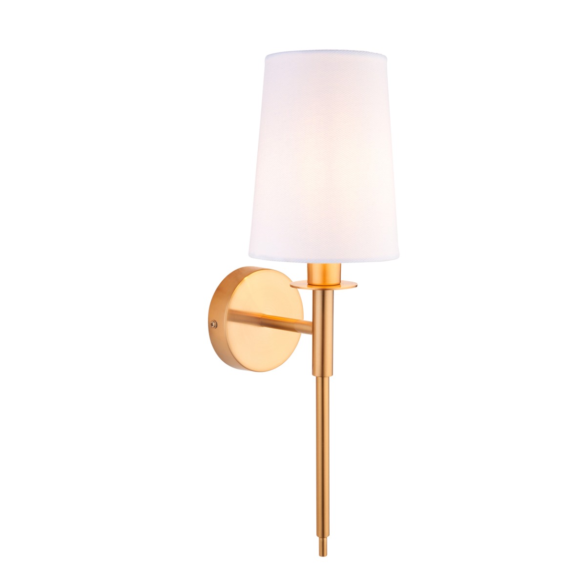 Classic 1 Light Wall Light In Vintage Brass With Vintage White Shade