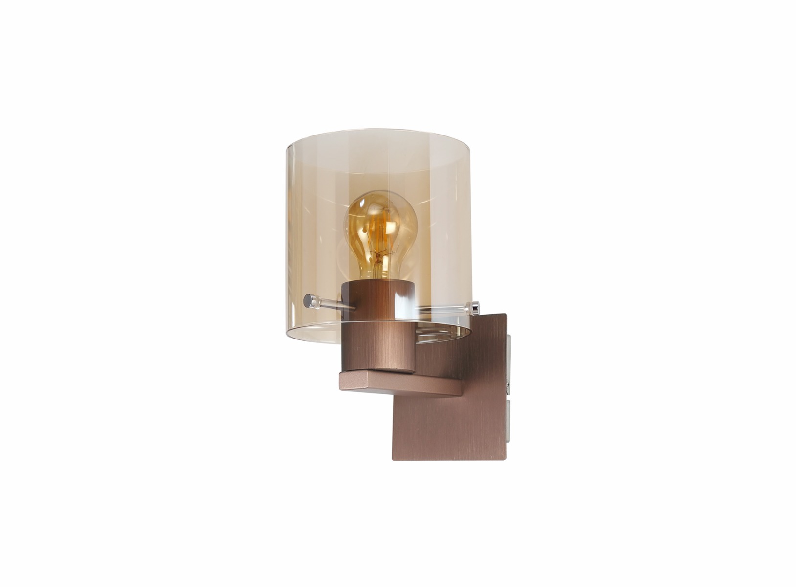 Image of Nordic 1 Light Ceiling Pendant Light in Mocha Finish With Amber Glass