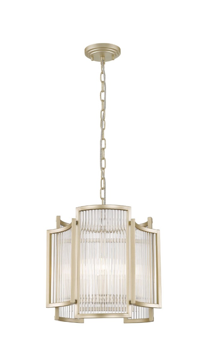 Impex Antigua 3 Light Ceiling Pendant Light In Matt Gold Finish