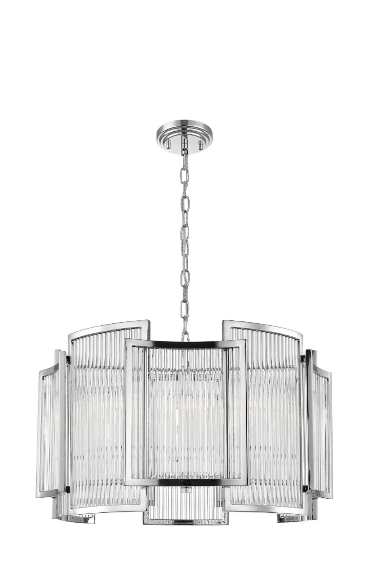 Impex Antigua 5 Light Ceiling Pendant Light In Polished Chrome Finish