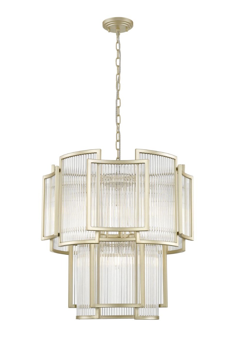 Impex Antigua 8 Light Ceiling Pendant Light In Matt Gold Finish