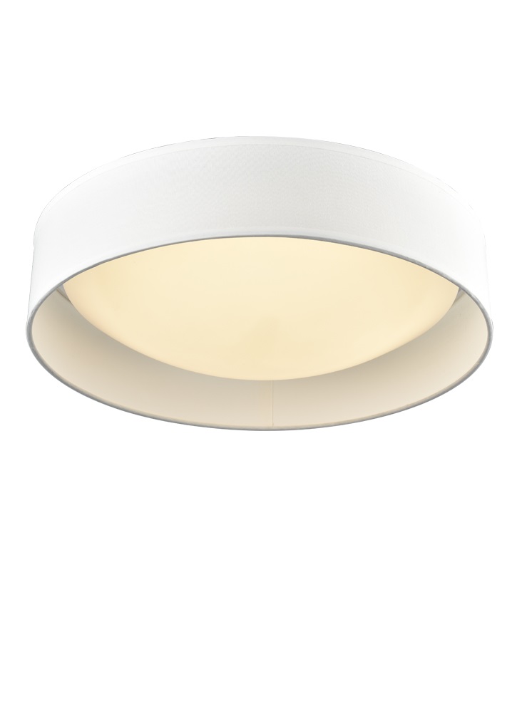 Modern Flush Ceiling Light With Cream Fabric Shade C5784
