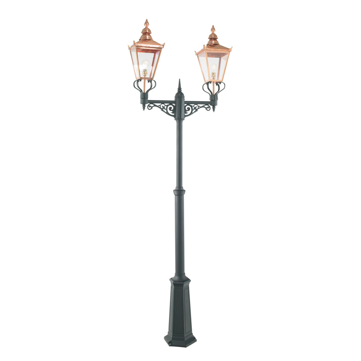 Image of Norlys CS6-COPPER Chelsea Twin Lamp Post Copper with Clear Lens