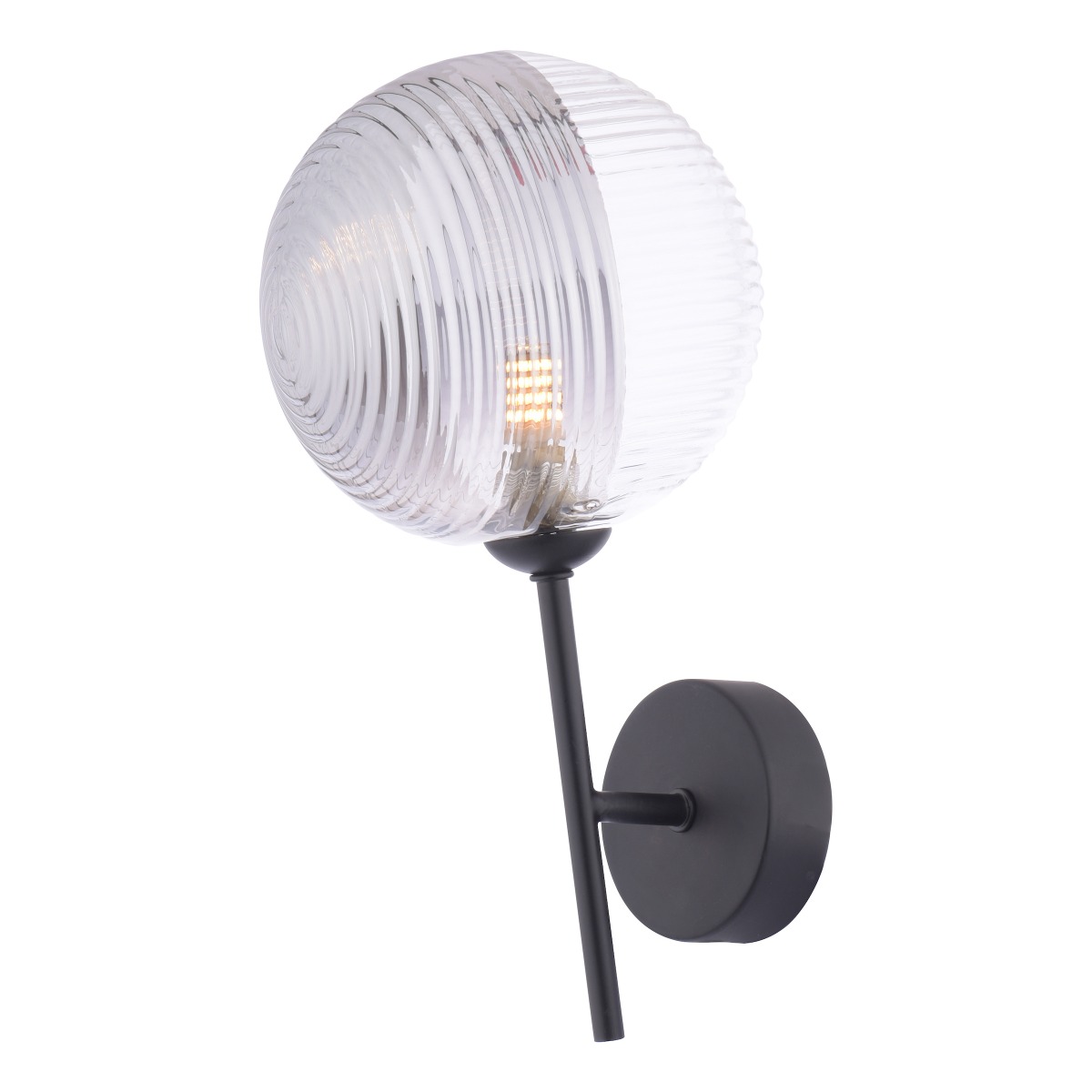 Dar Lighting Cohen Wall Light In Matt Black With Ribbed Glass Shades