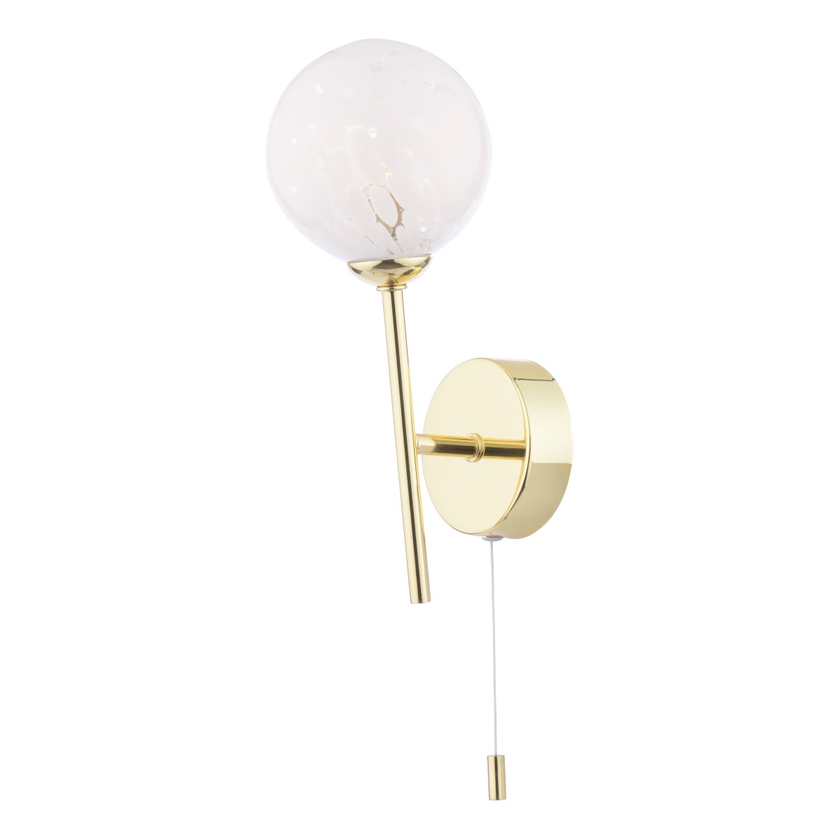 Dar Lighting Cohen Wall Light In Polished Gold With Confetti Glass