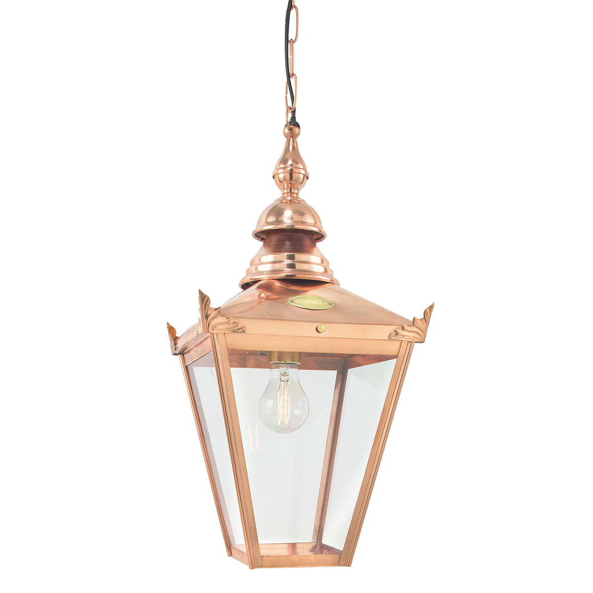 Image of Norlys CS8-COPPER Chelsea Hanging Lantern Copper with Clear Lens