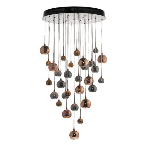 Dar Aur3364 Aurelia 30 Light Cer Ceiling In Black Chrome And Multi Coloured Shades From Lights 4 Living Dar Aur3364 Aurelia 30 Light Cer, Multi Coloured Ceiling Light