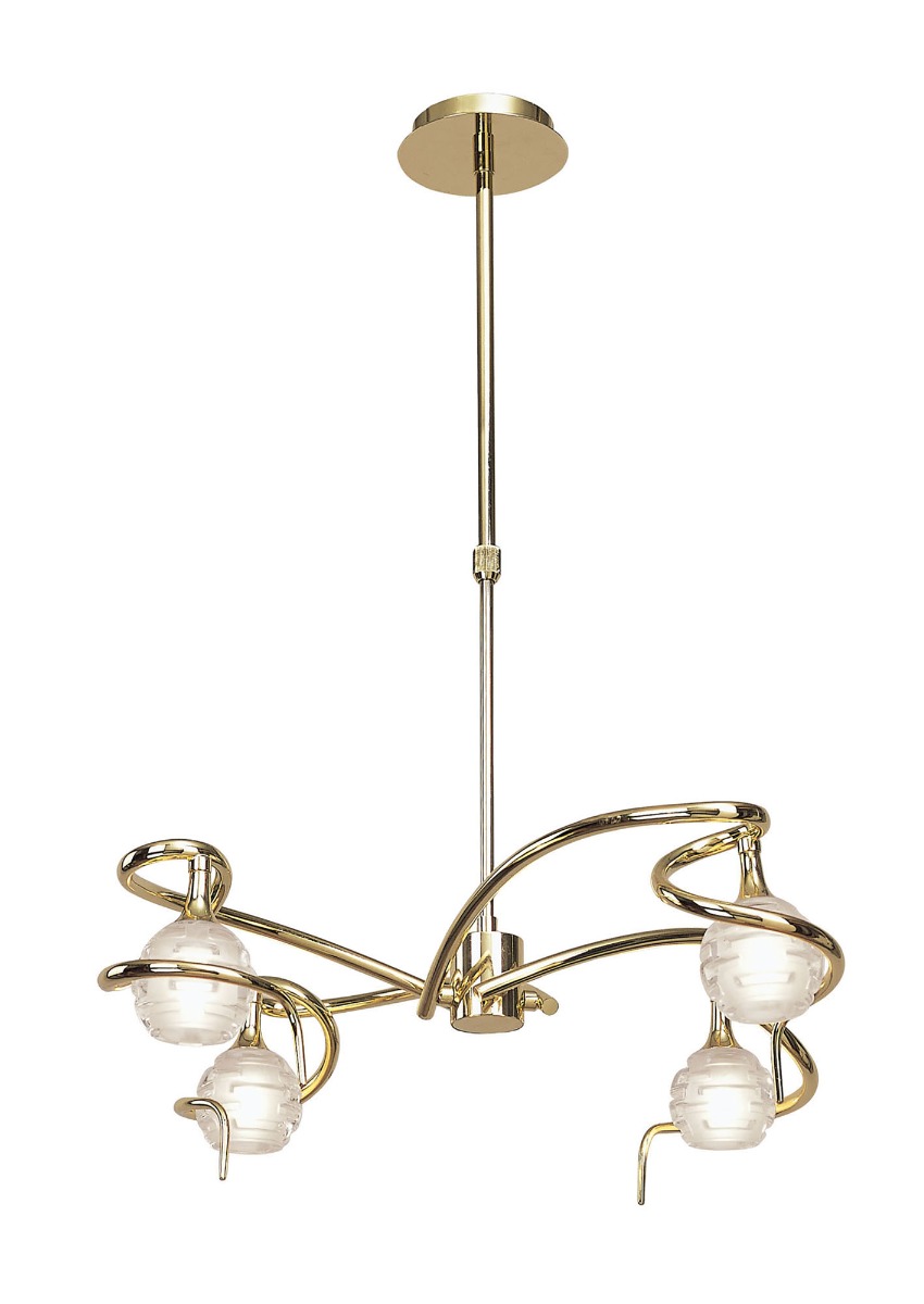 M0080PB Dali 4 Light Polished Brass Chandelier