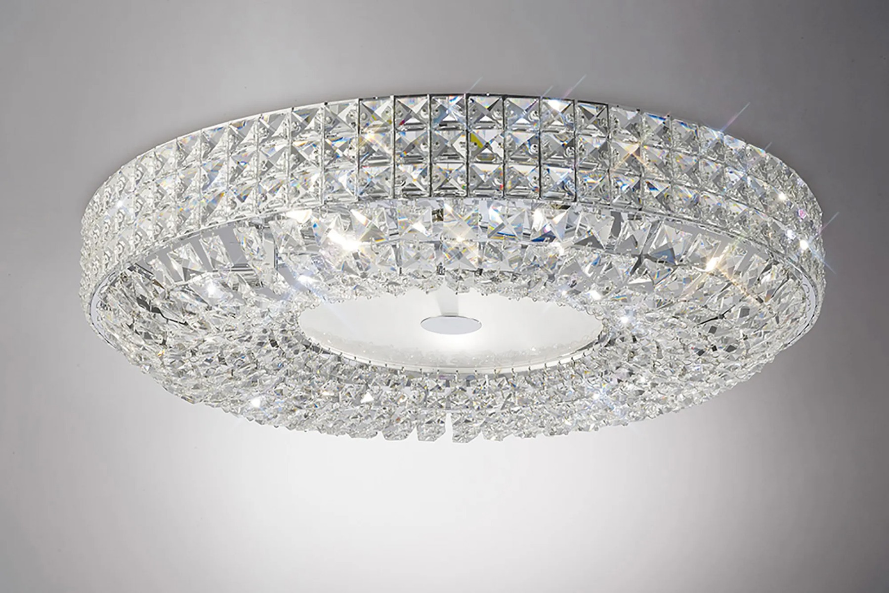 Diyas IL31202 Enya 9 Light Crystal Flush Ceiling Light
