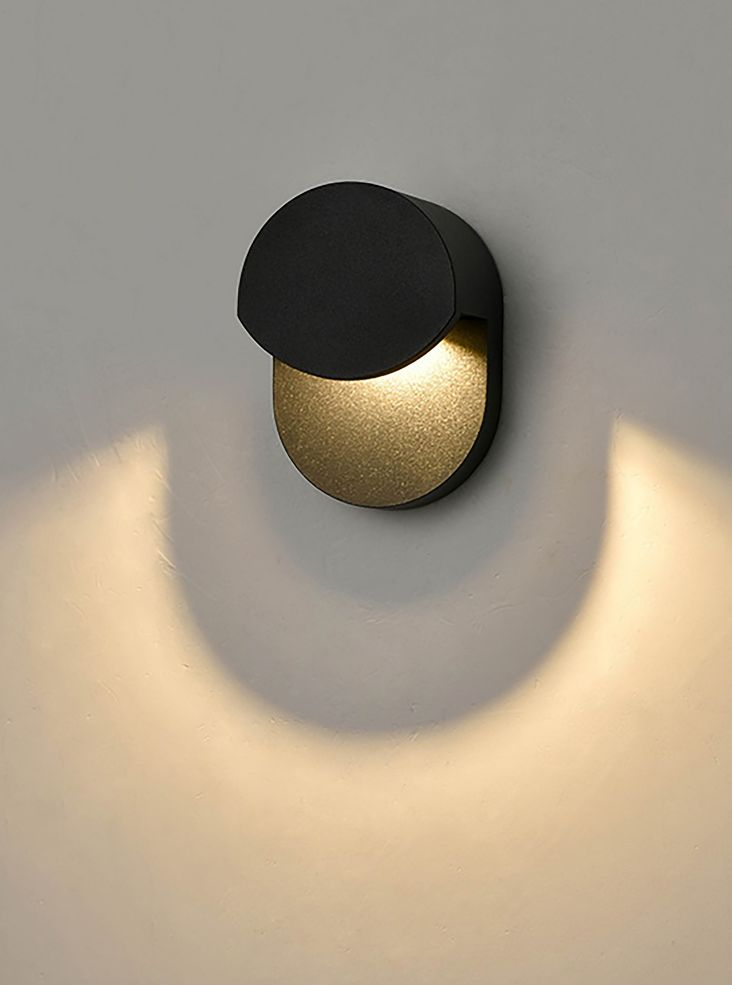 Ambience Outdoor Round Wall Light In Matt Black Finish IP54 OUT6633