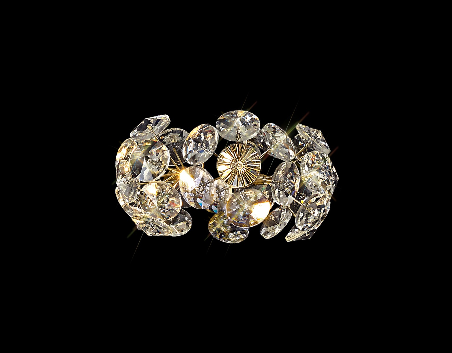 Fusion Non-Electric Crystal Ceiling Pendant in French Gold Finish