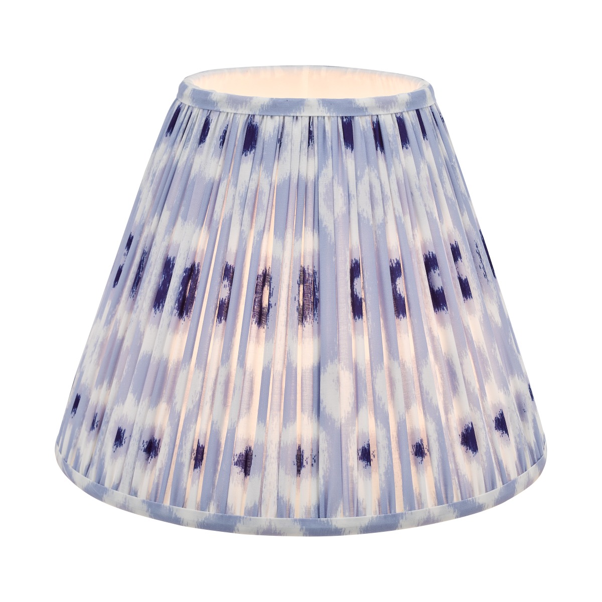 Dar Lighting Ikat Blue And White Cotton Tapered Drum Shade 35cm