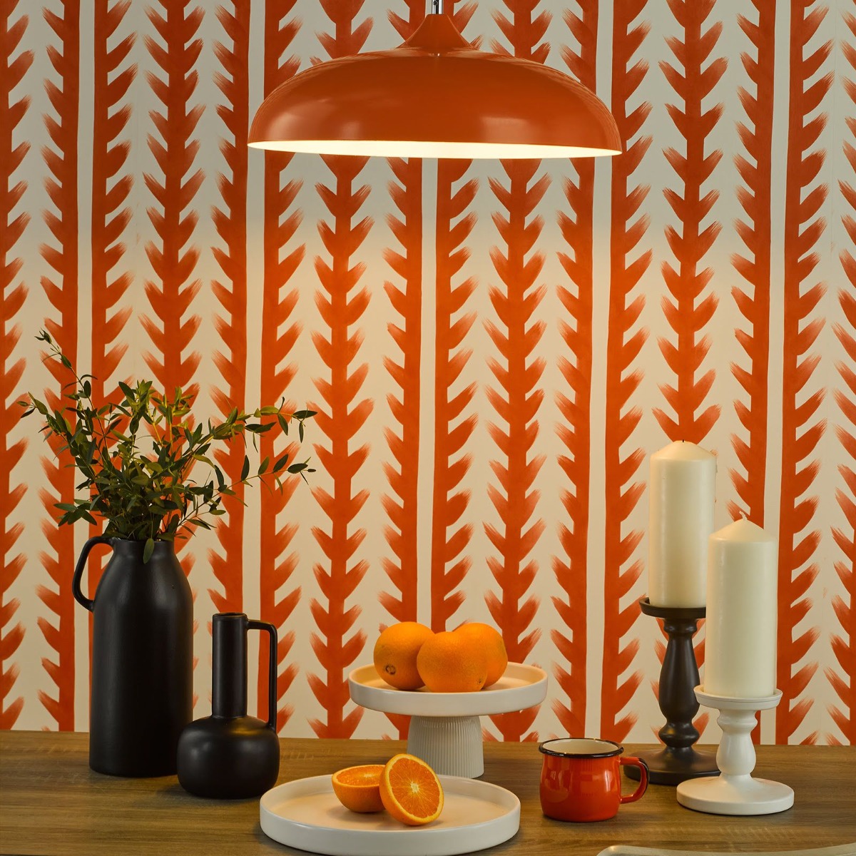 Dar Wisebuys Kaelan Ceiling Pendant Light In Orange Finish