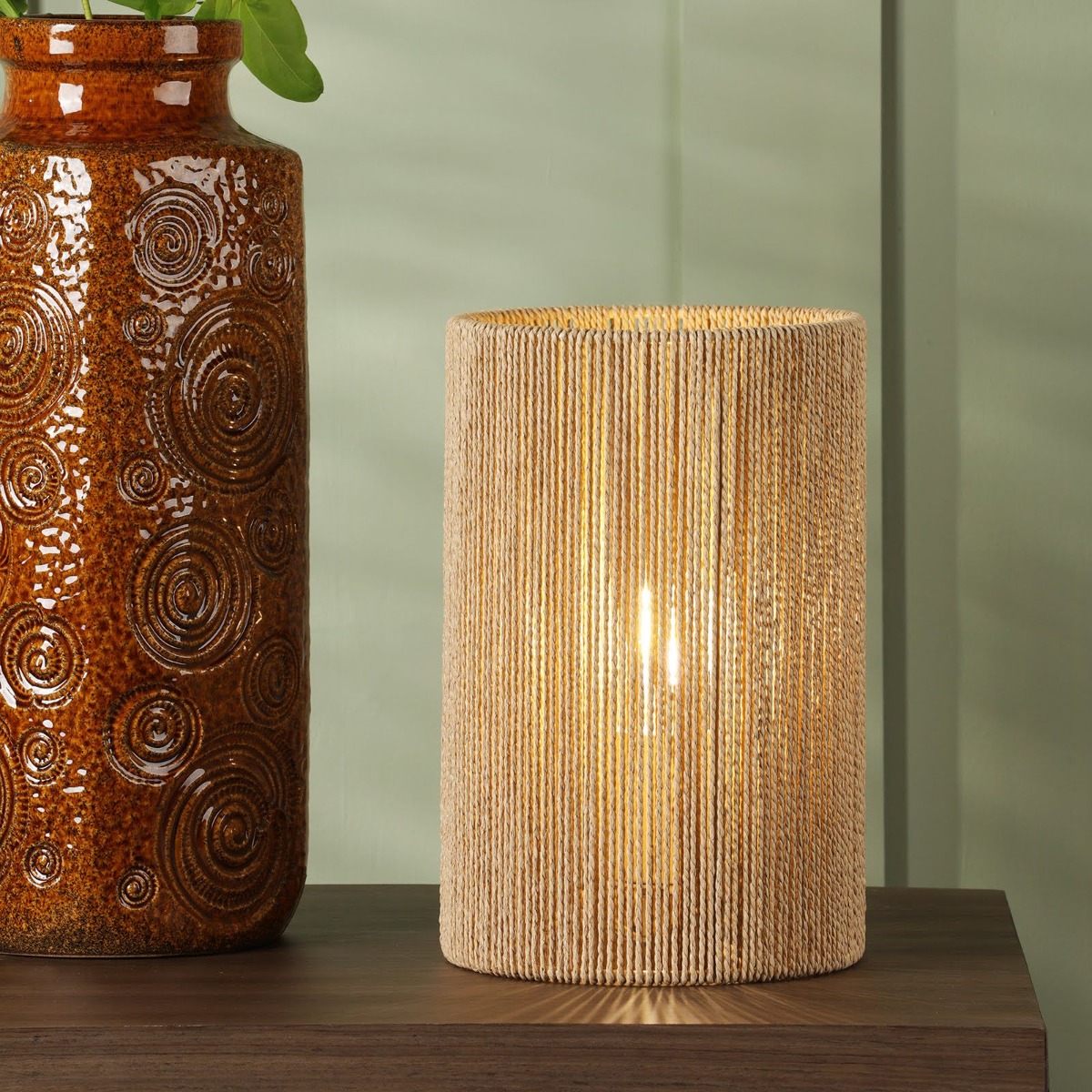 Dar Wisebuys Keona Table Lamp With Natural String Shade