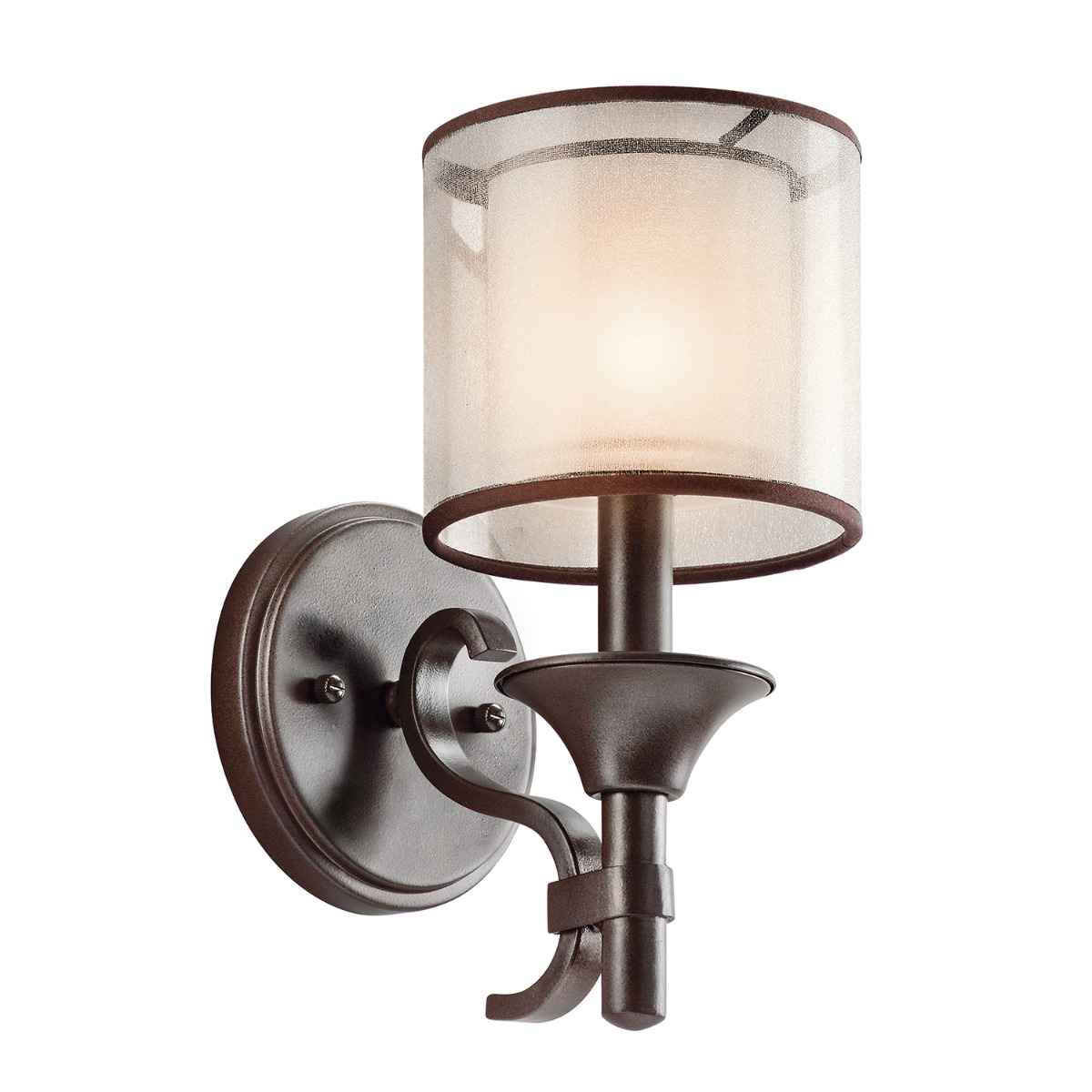 Image of KL-LACEY1-MB Lacey Bronze Wall Light with Double Mesh Shade