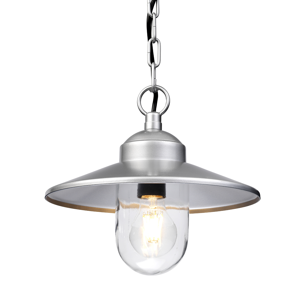 Elstead KLAMPENBORG8 Klampenborg 1 Light Ceiling Chain Lantern Light In Silver