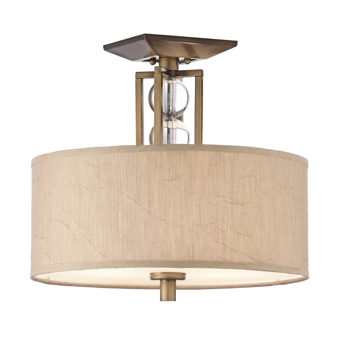 Image of KL-CELESTIAL-SF Celestial 3 Light Bronze Semi Flush Ceiling Light with Shade