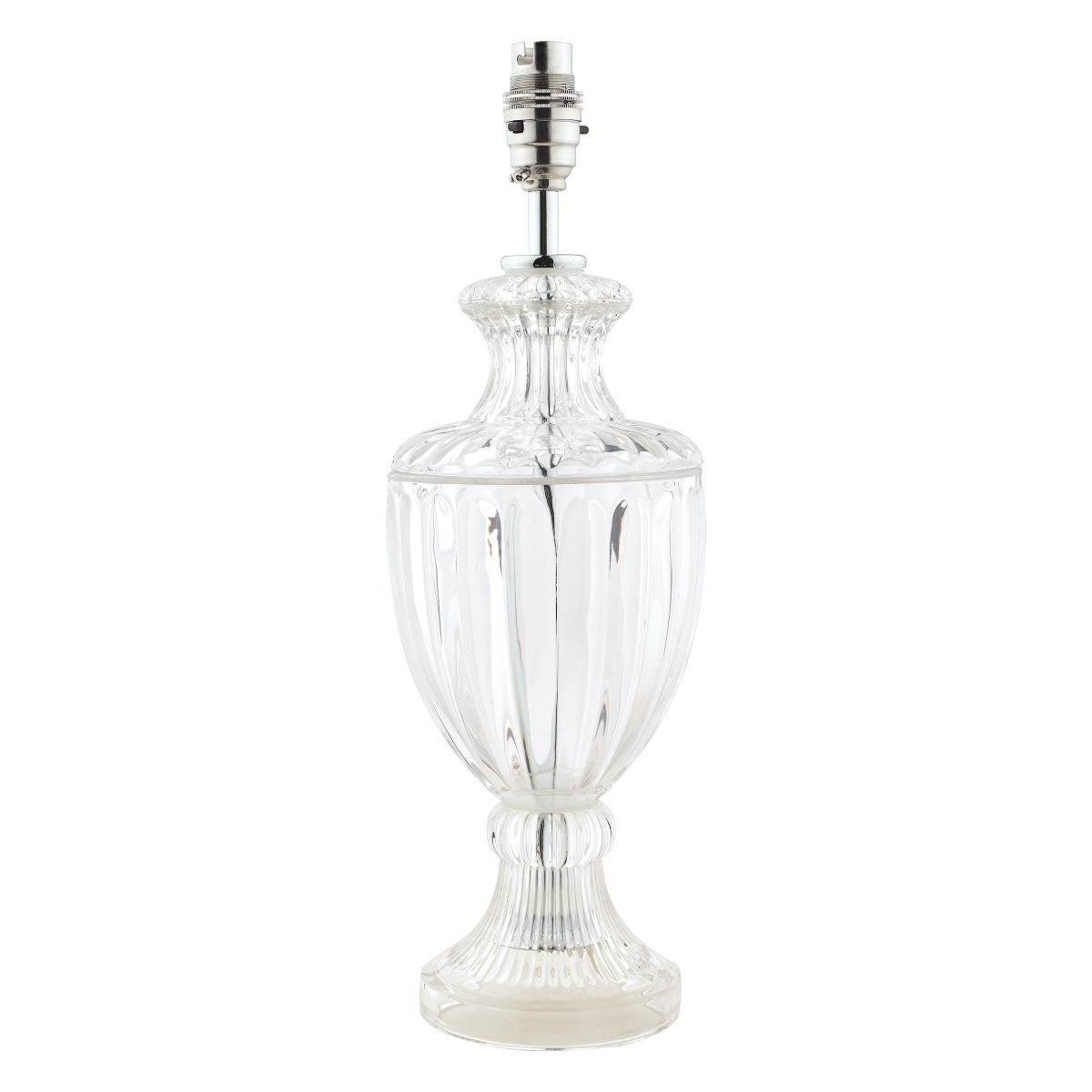 Laura Ashley Meredith Cut Glass  Small Urn Table Lamp Base In Polished Chrome Finish
