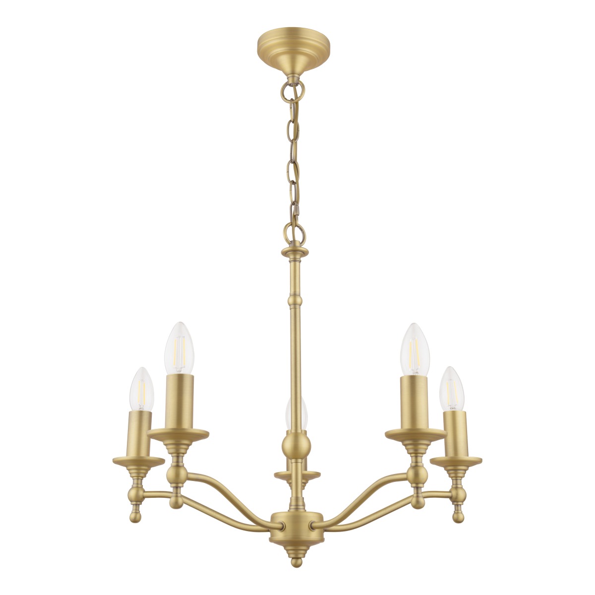 Laura Ashley Ludchurch 5 Light Ceiling Pendant Light In Matt Antique Brass Finish LA3756392-Q