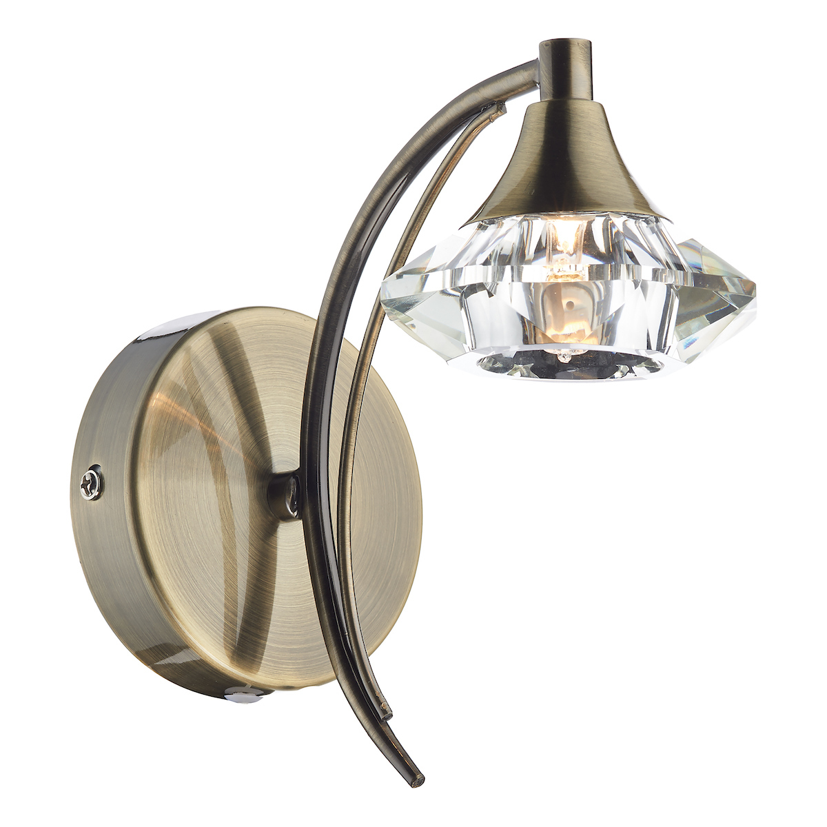 Dar LUT0775 Luther Single Switched Wall Light - Antique Brass