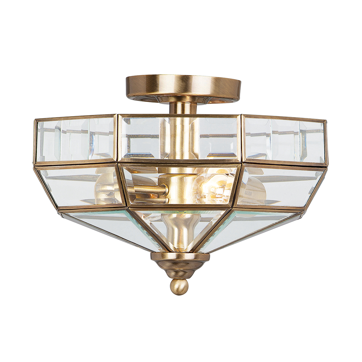 Elstead OLD-PARK-AB  Semi Flush Light In Antique Brass Finish
