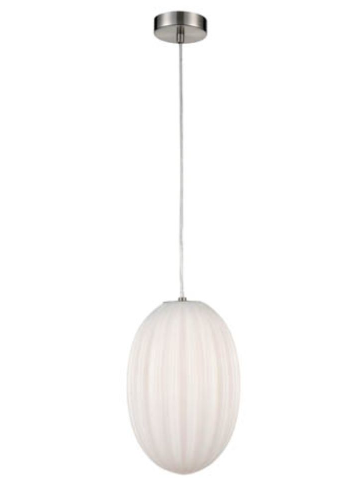 Franklite PCH227 Almond 1 Light Small Ceiling Pendant Light In Matt Opal Finish