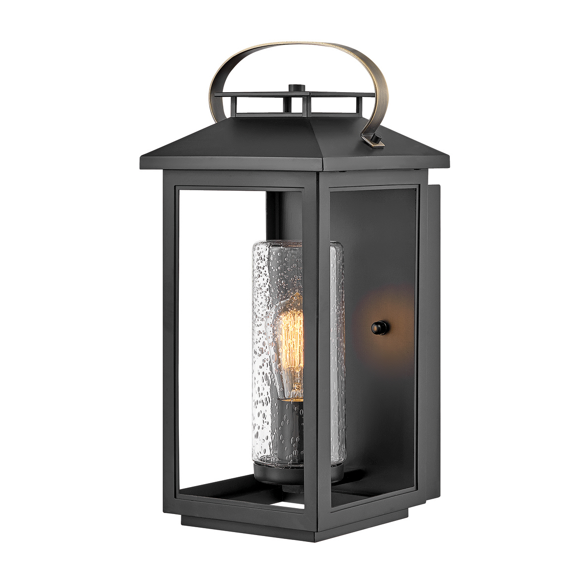Quintiesse QN-ATWATER-M-BK Atwater Single Medium Outdoor Wall Lantern In Black Finish IP44