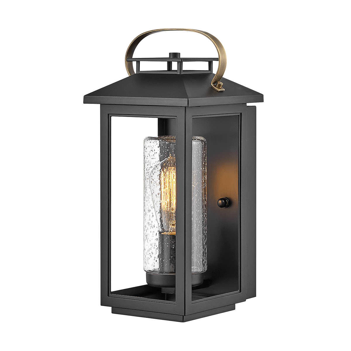 Quintiesse QN-ATWATER-S-BK Atwater Single Small Outdoor Wall Lantern In Black Finish IP44