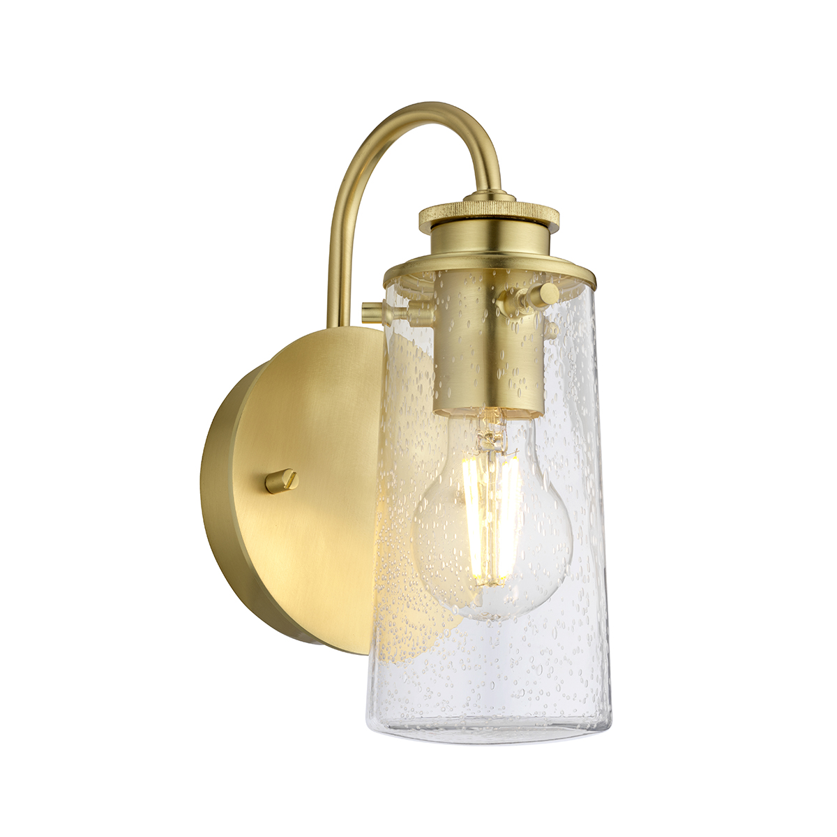 Quintiesse QN-BRAELYN1-BB Braelyn Vintage Single Wall Light In Brushed Brass