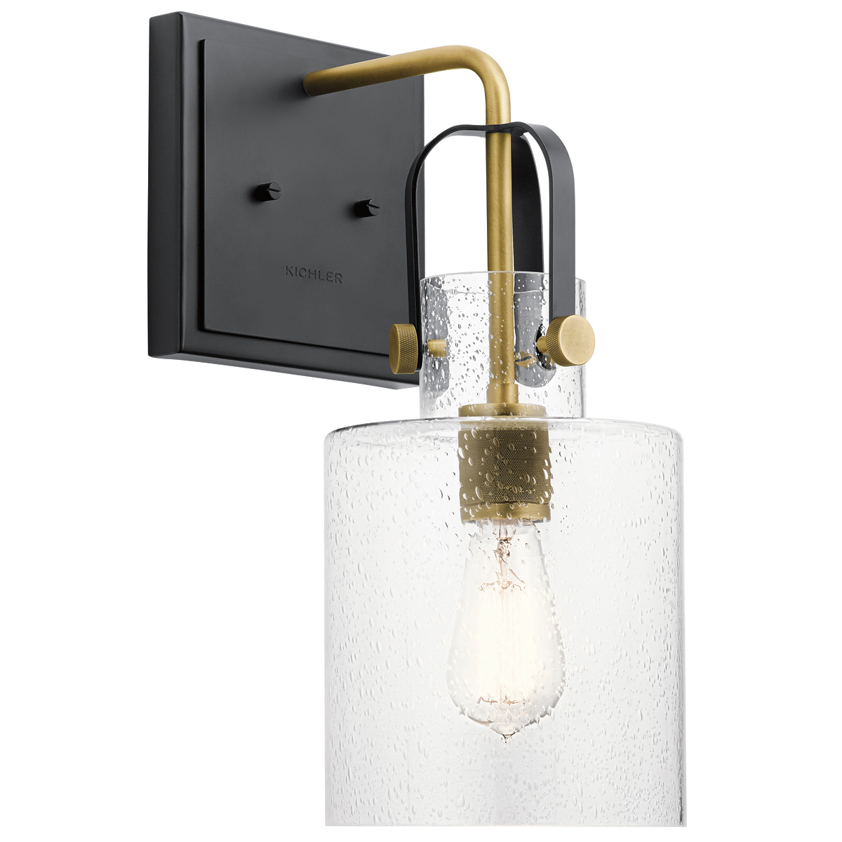 Quintiesse QN-KITNER1-NBR Kitner Single Wall Light In Natural Brass And Black Finish