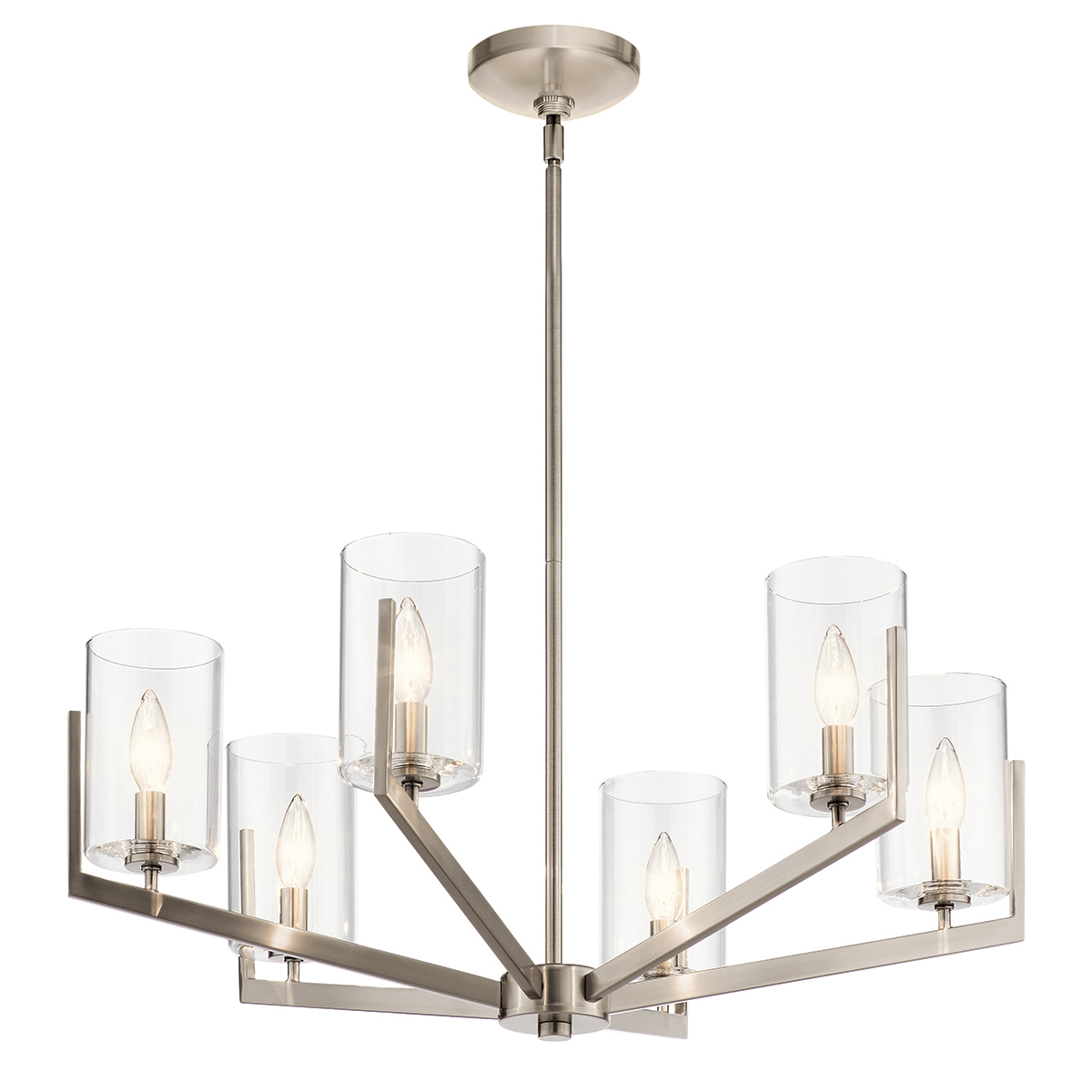 Quintiesse QN-NYE6-CLP Nye 6 Light Ceiling Chandelier in Classic Pewter Finish