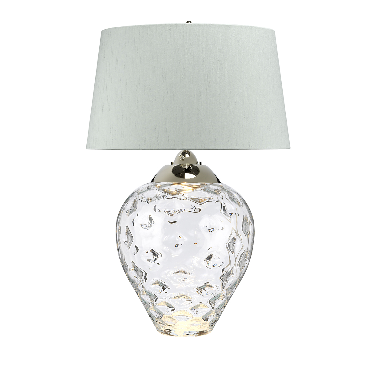 Quintiesse QN-SAMARA-TL-LRG-CLR Samara Large Clear Glass Table Lamp In Polished Nickel Finish