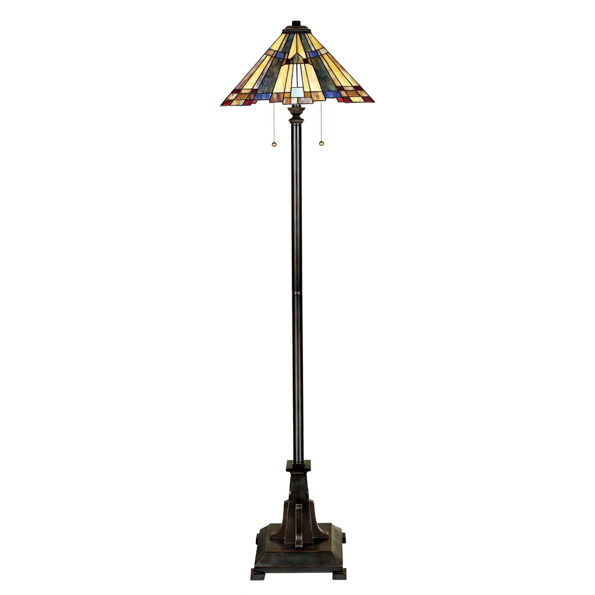 Image of QZ-INGLENOOK-FL Inglenook Tiffany Bronze Floor Lamp