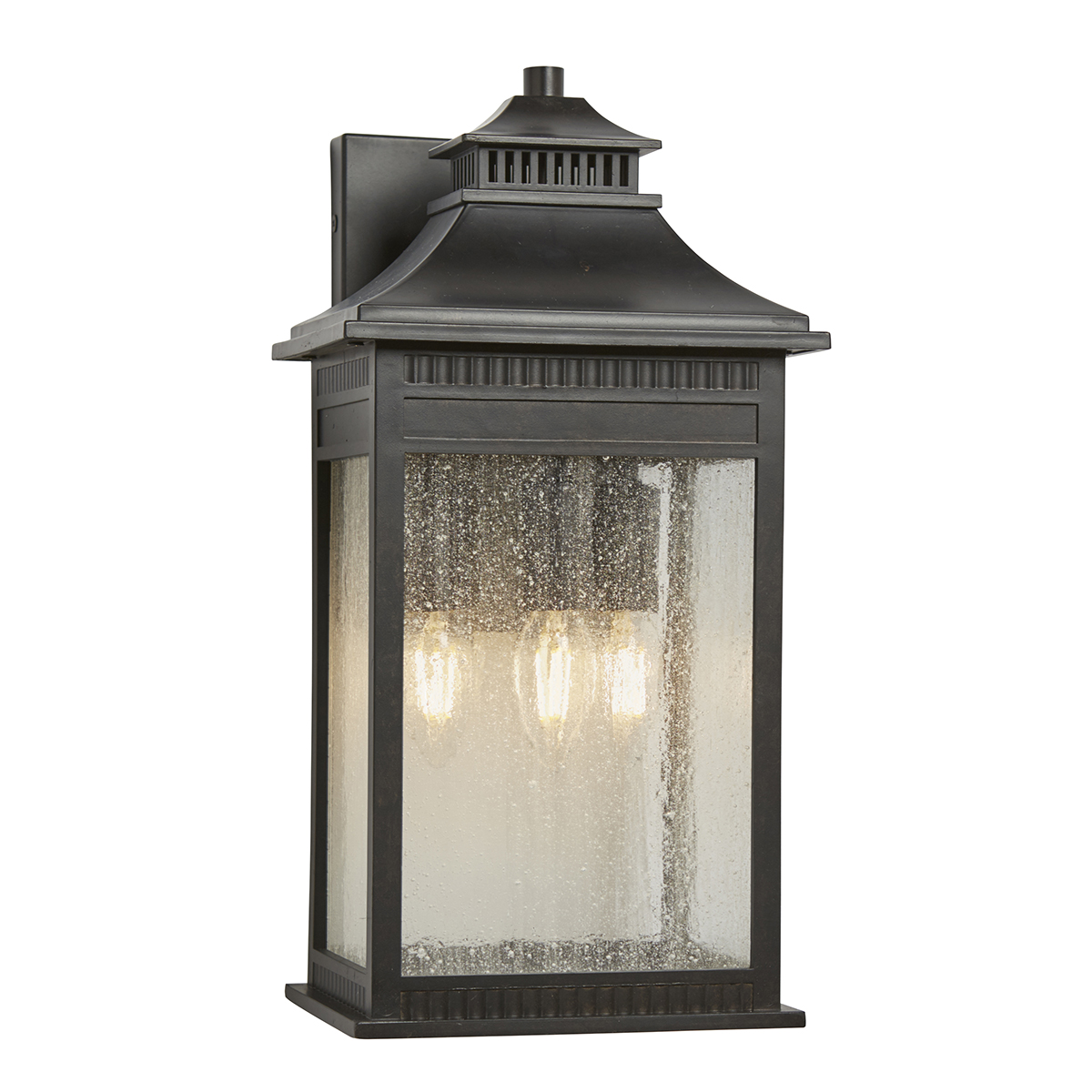 Elstead QZ-LIVINGSTON2-L Livingstone 3 Light Large Wall Lantern Light In Imperial Bronze