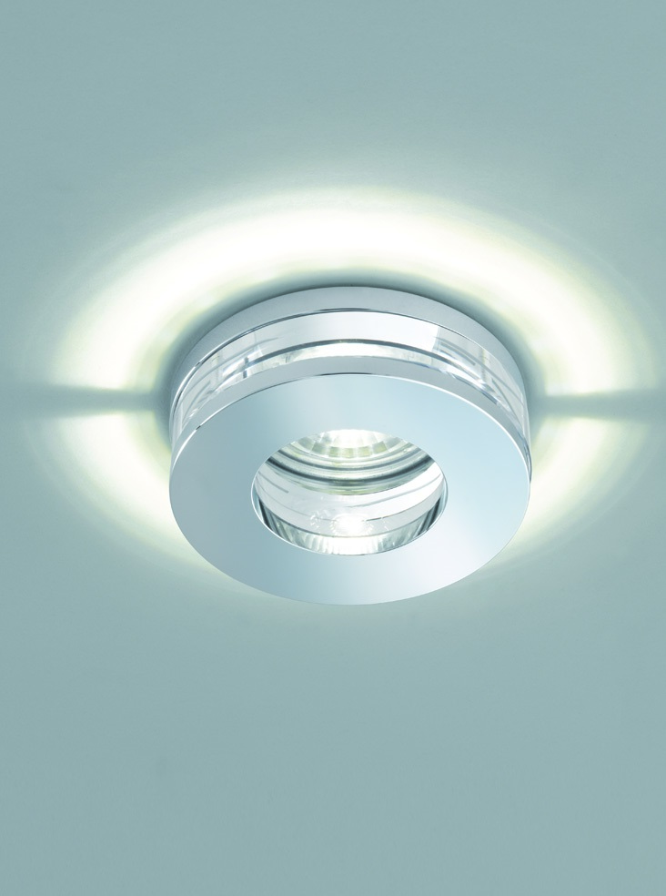 Round LED Bathroom Downlight With Crystal Glass IP65 3000K R310