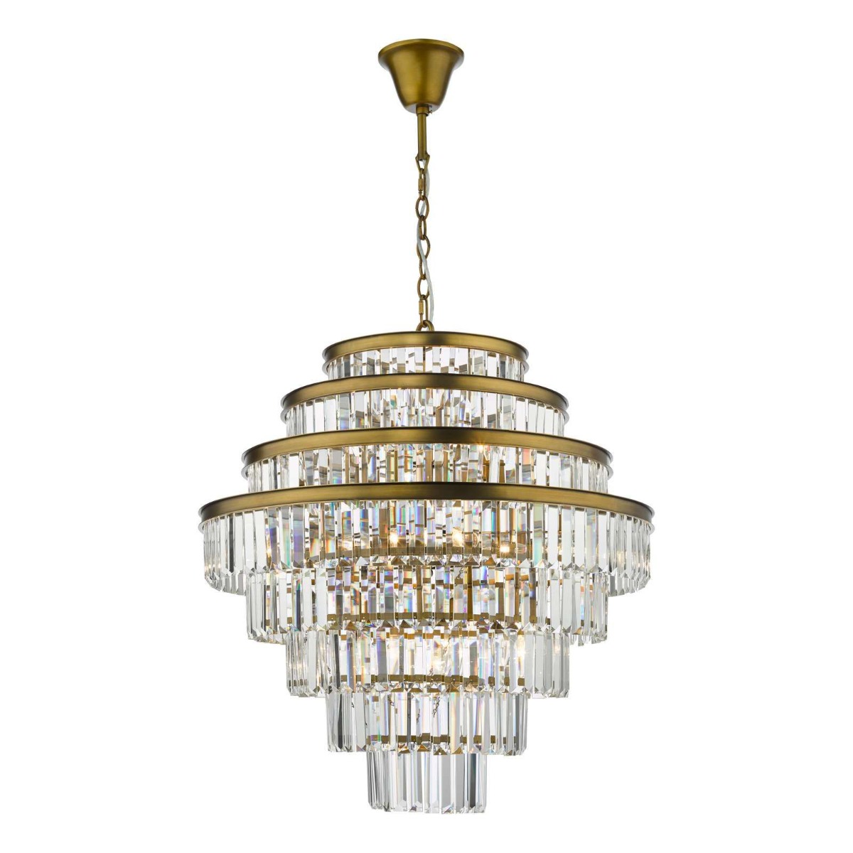 Dar Lighting Rhapsody 12 Light Crystal Ceiling Chandelier In Bronze Finish RHA1263