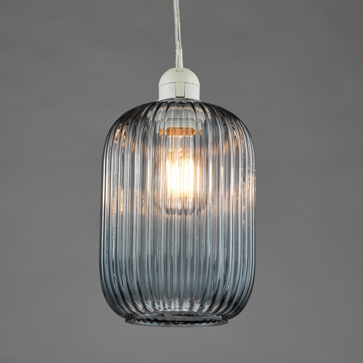 Dar Wisebuys Sawyer Easy Fit Blue Ribbed Glass Shade