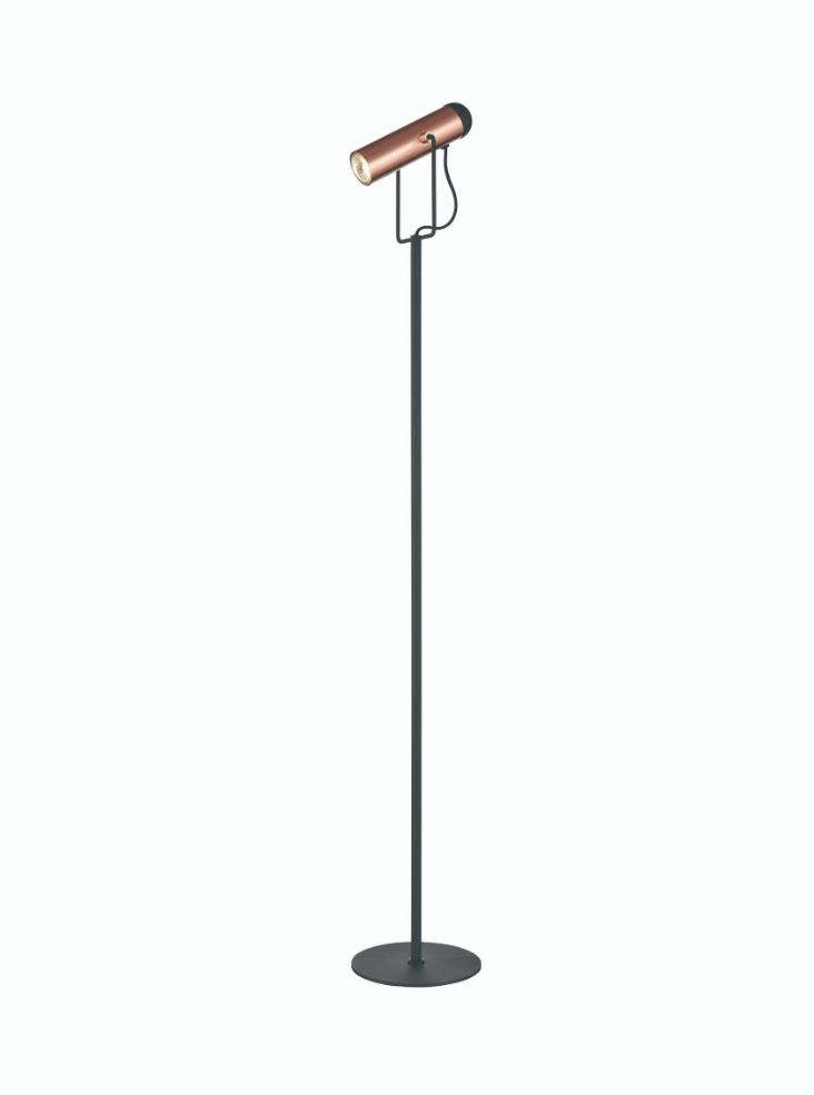 Spot Reading Floor Lamp In Black And Copper Finish S252