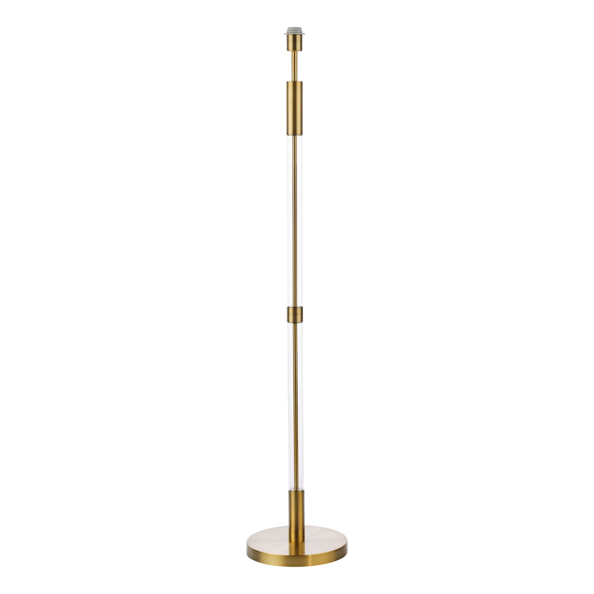 Dar Lighting Sylvester Floor Lamp Base Only In Antique Brass With Glass Component