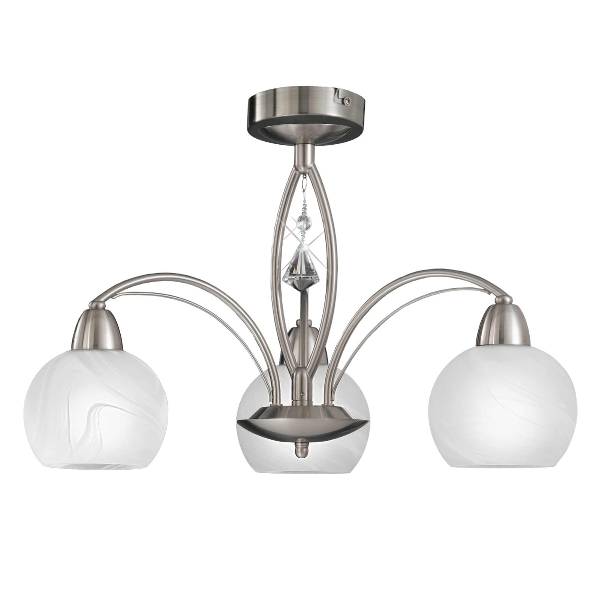 Franklite Thea FL2277/3 3 Light Satin Chrome & Crystal Light