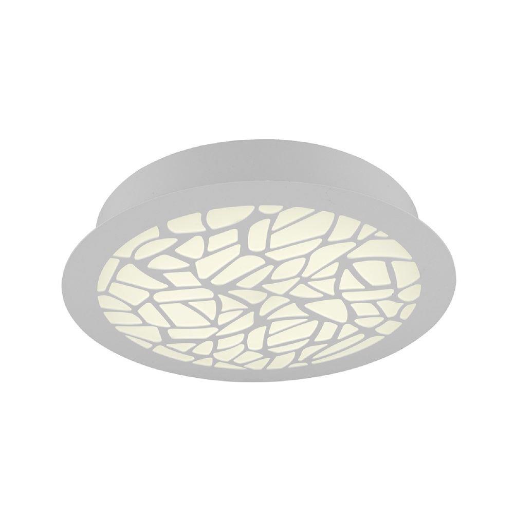 Mantra M5512 Petaca LED Patterned Flush Ceiling Light In White And Crystalline