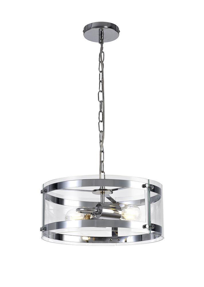 York 2 Light Ceiling Pendant In Polished Chrome