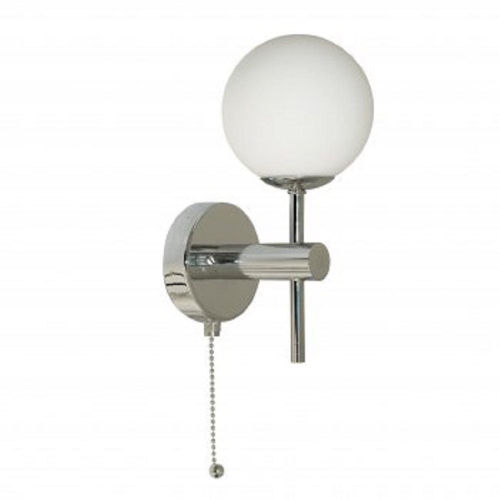 Searchlight 4337-1-LED 1 Light Wall Light With Opal Glass Shade In Chrome
