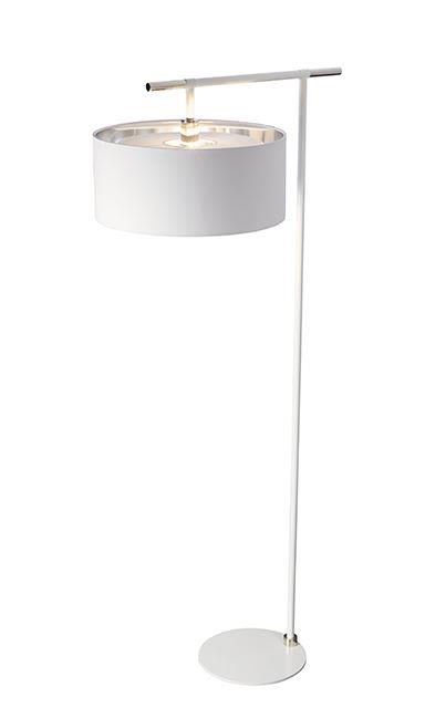 Image of BALANCE/FL WPN Balance Floor Lamp In White And Polished Nickel