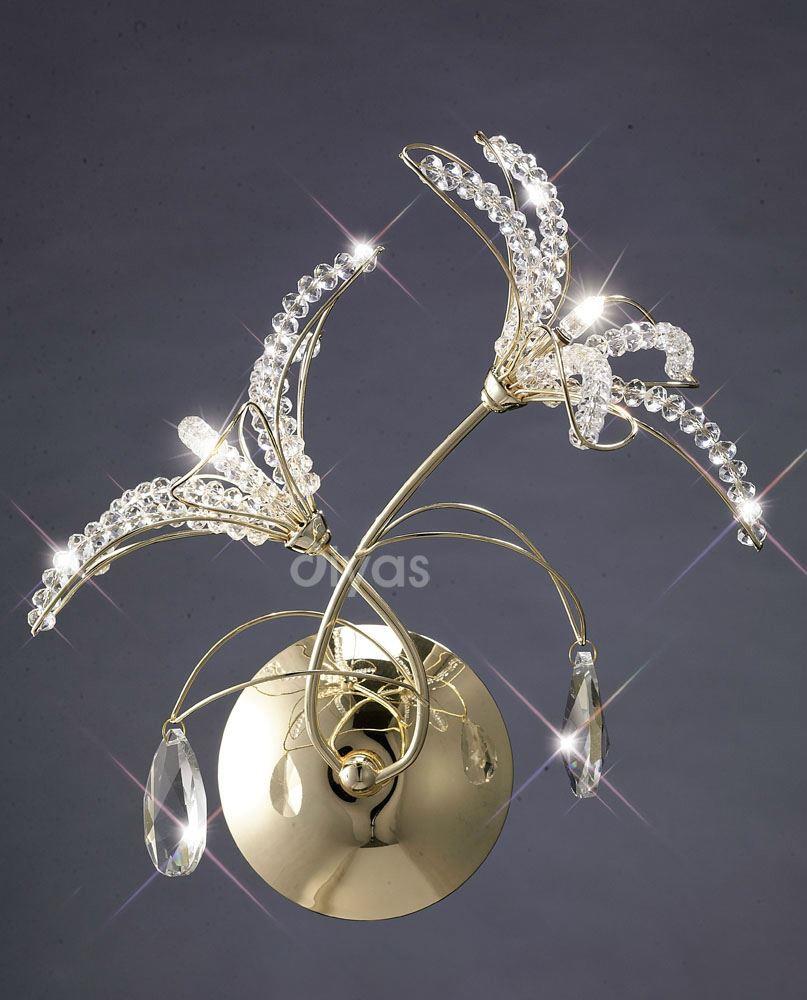 Image of Diyas IL30891 Kenzo Crystal Wall Light in Gold Finish