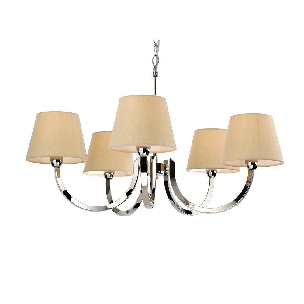 Firstlight 2322PST Fairmont 5 Light Polished Steel Ceiling Pendant