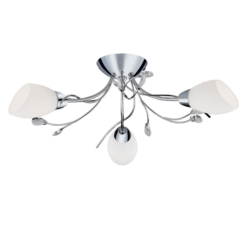 Searchlight 1763-3CC Gardenia Chrome Flush 3 Light Ceiling Light