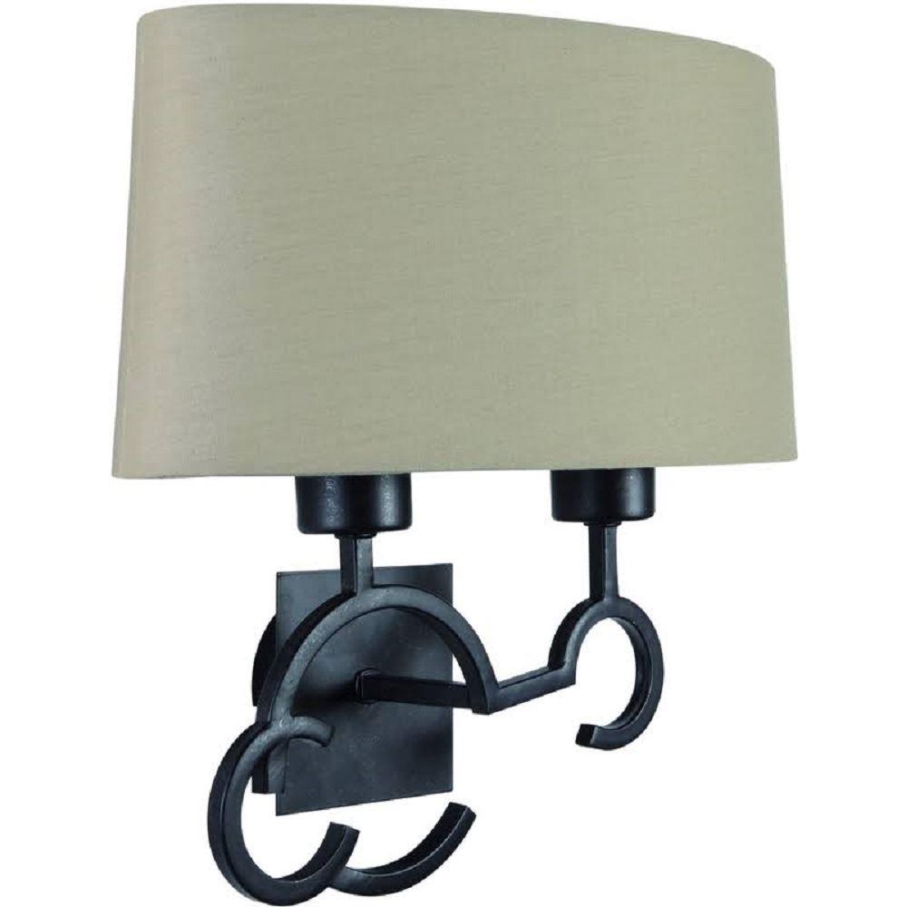 Image of Mantra M5215 Argi 2 Light Wall Light In Brown Oxide With Brown Shade