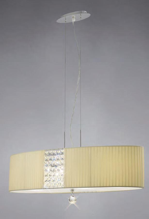 Diyas IL31173/CR Evelyn Cream And Crystal Oval Ceiling Pendant