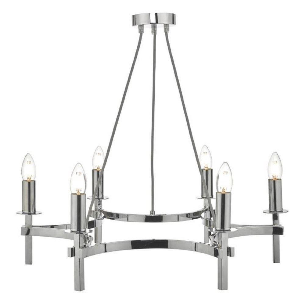 Image of Dar NAC0650 Nacala 6 Light Ceiling Pendant Light In Polished Chrome - Fitting Only